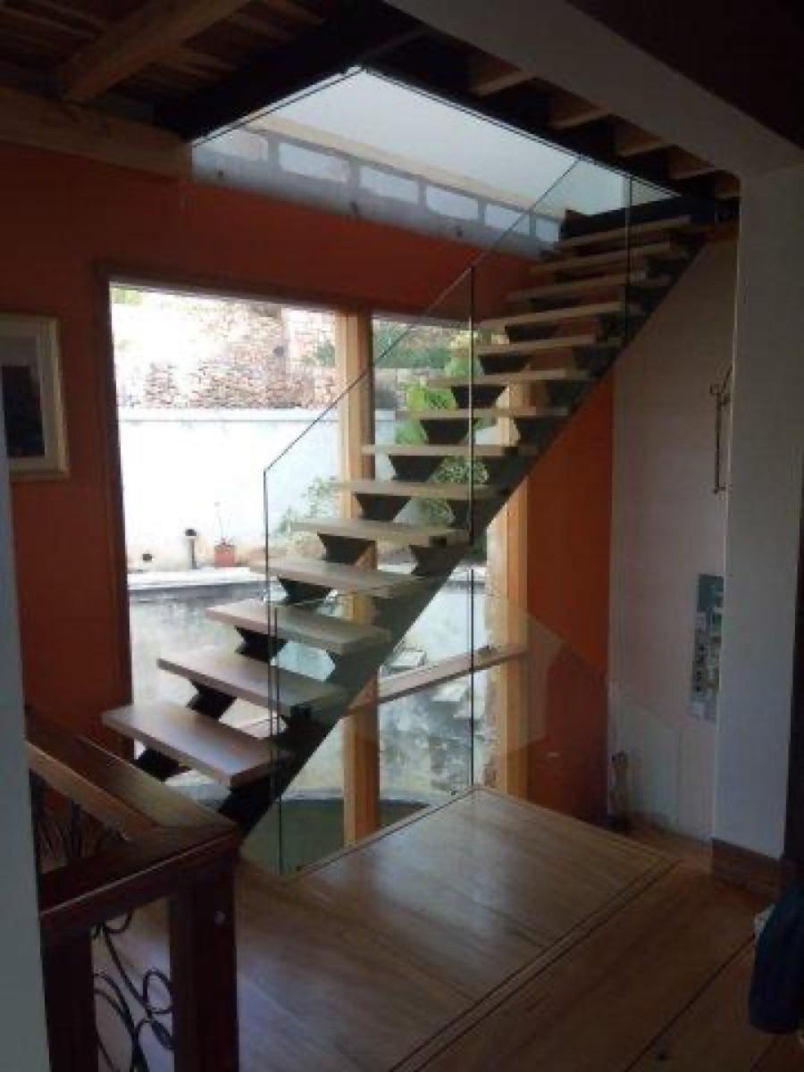 Custom straight steel staircase with timber treads, Cape Town
