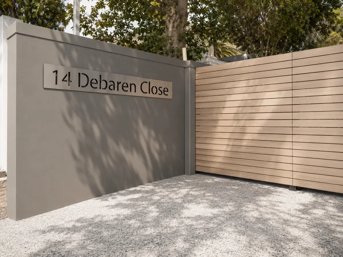Bespoke timber entrance gate by Sterianos